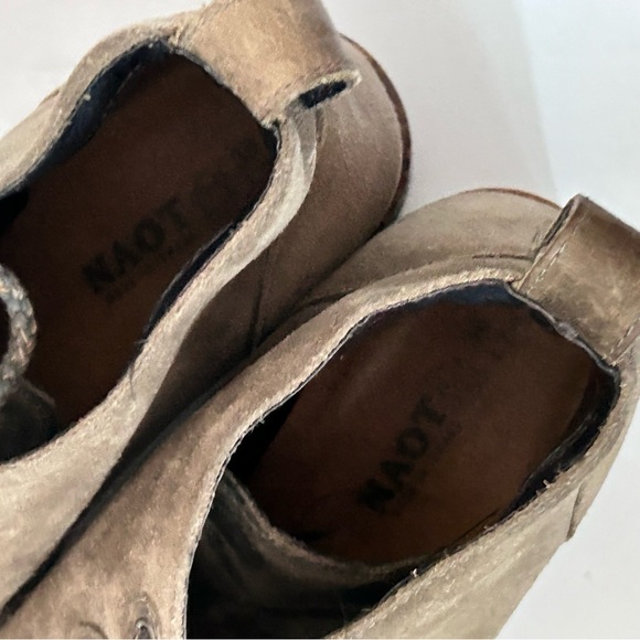NAOT Women’s The Love Boot Suede Leather Laced Heel Bootie Taupe Size 38 us 7.5 - Picture 9 of 10